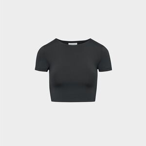 Babaton black Short Sleeve Crop Top